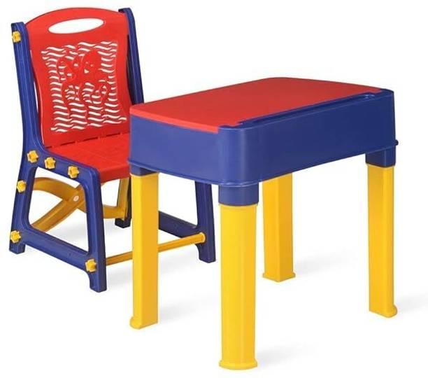 ASHLAS Adjustable Study Table & Chair Set for Kids Boys and Girls with Small Box Space Plastic Study Table