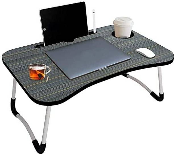 HASMUN Multipurpose Foldable with Cup Holder, Study , Bed Wood Portable Laptop Table