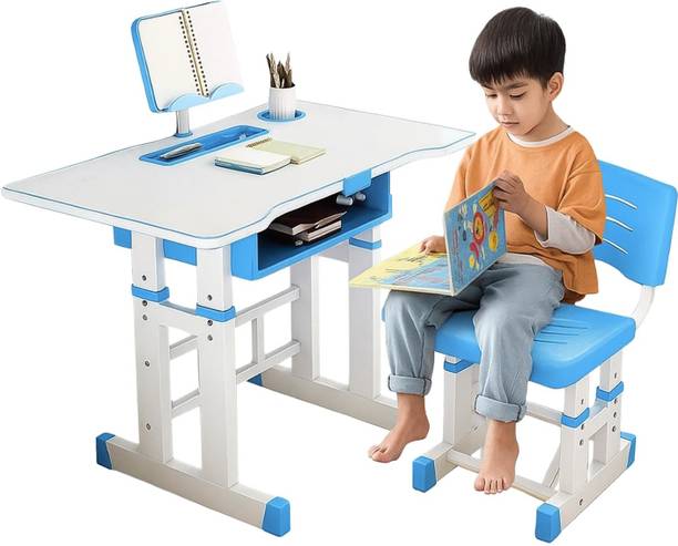 Nucarture Kids Study Table with chair adjustable kids writing Desktop table for toddlers Solid Wood Study Table
