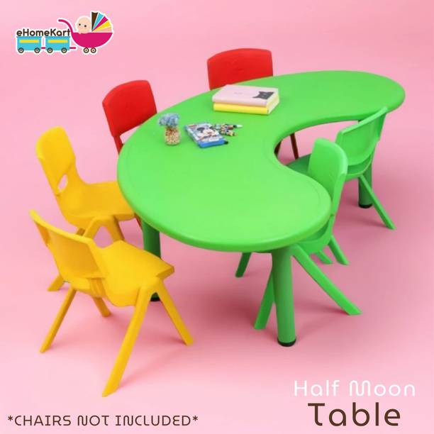 Ehomekart Playtool Moon Table - Front Round Table for Kids - (53 x 20 x 20 inches) Plastic Study Table