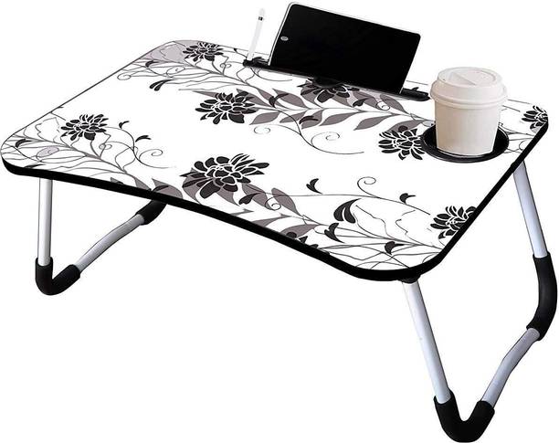 The Haridham Enterprise MULTIPURPOSE FOLDABLE WITH CUP HOLDER , STUDY & LAPTOP TABLE Wood Portable Laptop Table