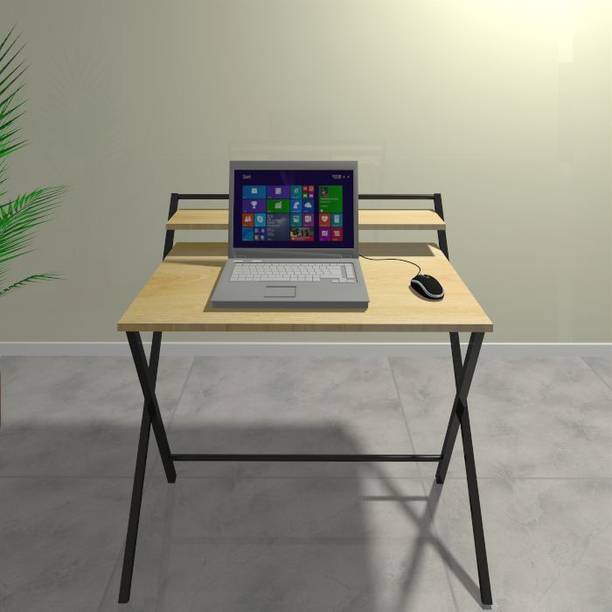 Pridiyos Folding Study/Office Table With Book Shelf Medium Wooden Engineered Wood Study Table