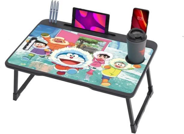 MAKD MULTIPURPOSE FOLDABLE WITH CUP HOLDER , STUDY & LAPTOP TABLE Wood Portable Laptop Table