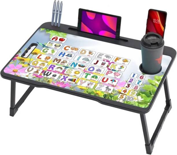 KHODAL ARTH Laptop Table for Bed Foldable Wooden Smart Study Table with Drawer Kids Engineered Wood Study Table