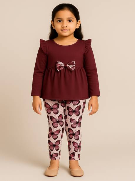 DENJIM FASHION Baby Girls Party(Festive) Top Legging