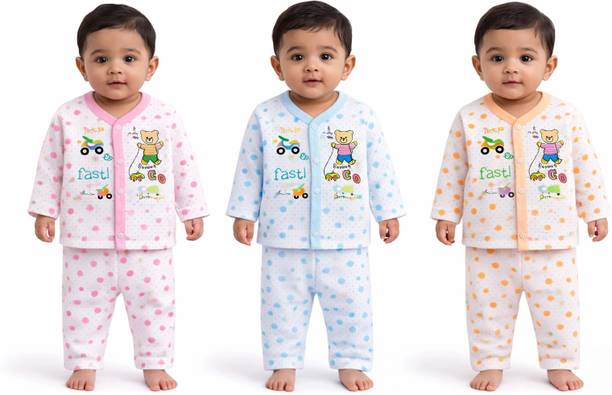 Vfirst Baby Boys & Baby Girls Casual Shirt Pyjama