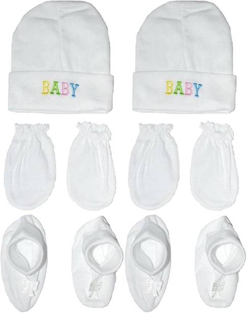 BABYSHOPEE Newborn Baby Cap Mittens Booties Set - 2