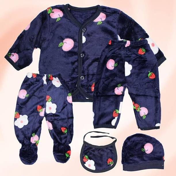 Trivika Fashions Baby Boys & Baby Girls Chhota Bheem Casual Shirt Pyjama, Bib, Cap