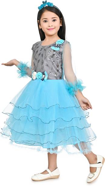 IKONIC VASTRA Girls Calf Length Festive/Wedding Dress