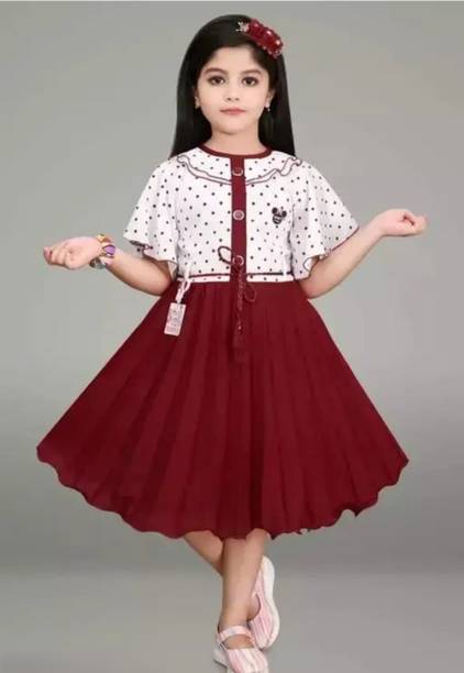 royalgarments Girls Midi/Knee Length Festive/Wedding Dress