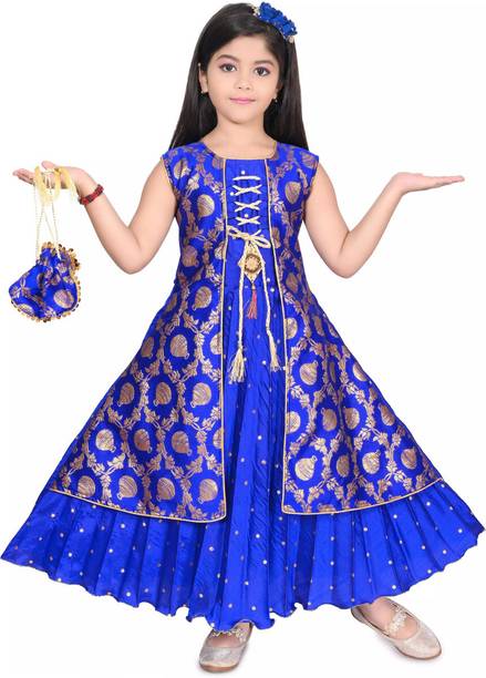 IKONIC VASTRA Girls Midi/Knee Length Festive/Wedding Dress