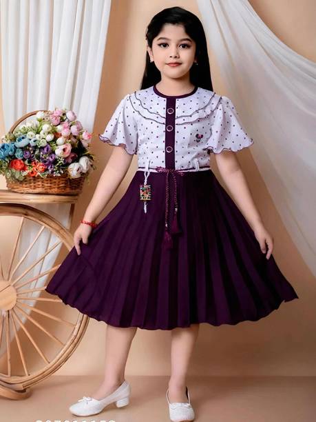 j.n.s rozina Girls Below Knee Festive/Wedding Dress