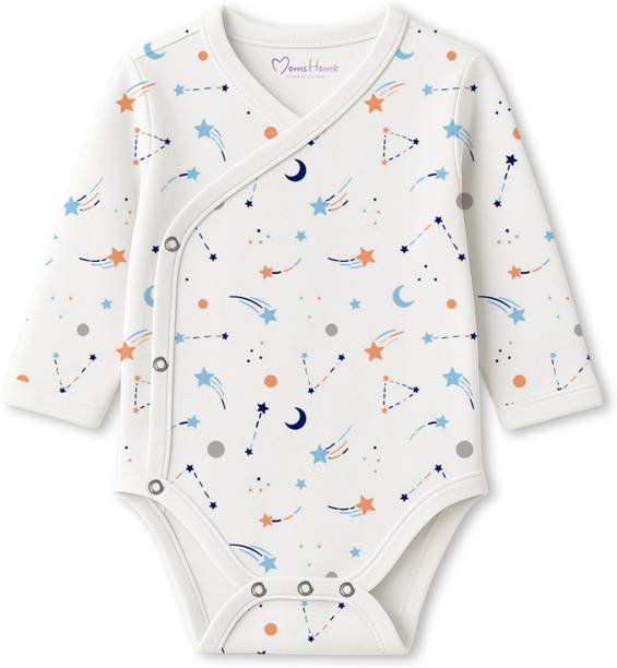 Mom's Home Romper For Baby Boys & Baby Girls Casual Printed Pure Cotton