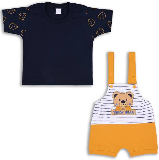 Wishkaro Dungaree For Baby Boys Casual Printed Cotton Blend