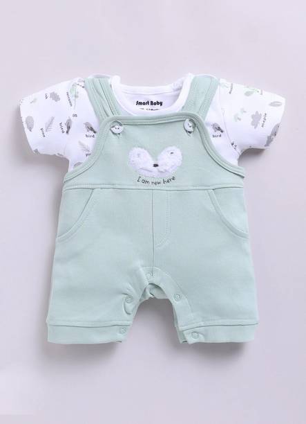 Dungaree For Baby Boys & Baby Girls Casual Striped Pure Cotton