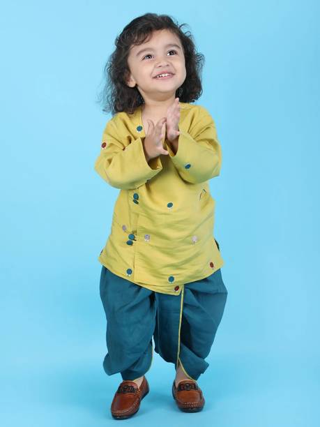 POLKA TOTS Boys Wedding Angarkha and Dhoti Pant