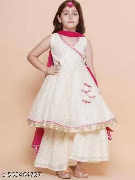 Girls Festive & Party Kurta and Palazzo Set