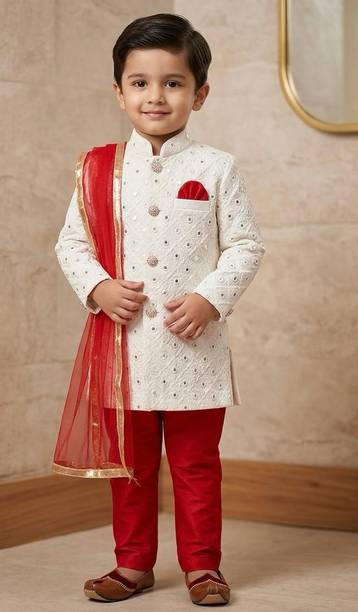 Boys Festive & Party Sherwani and Churidar Set
