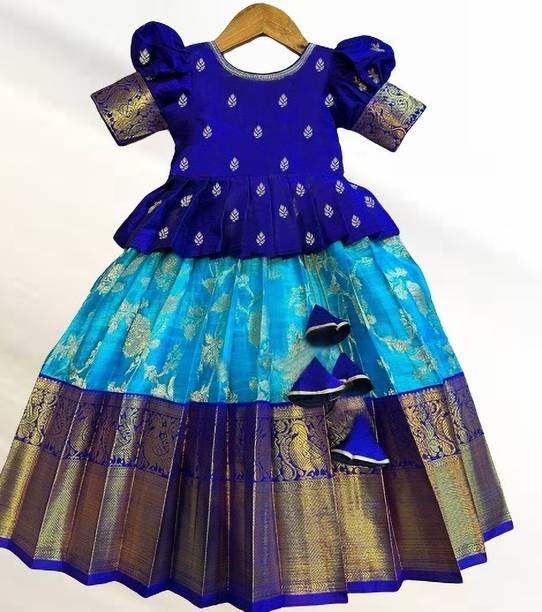 mangukiya eport Baby Girls Lehenga Choli Fusion Wear Floral Print Lehenga Choli