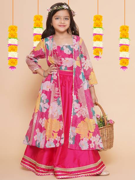 Bitiya By Bhama Girls Lehenga Choli Ethnic Wear Printed Lehenga Choli