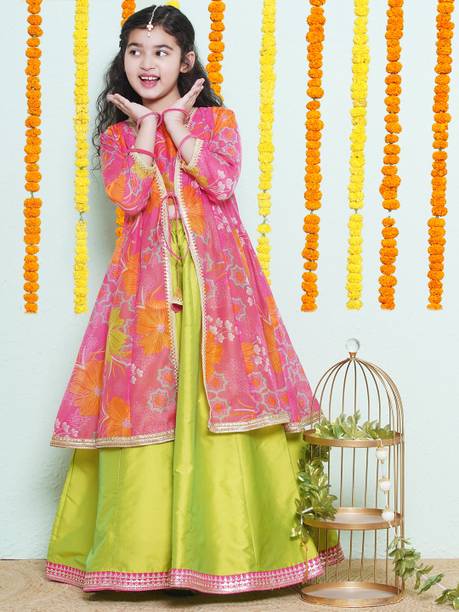 Bitiya By Bhama Girls Lehenga Choli Ethnic Wear Printed Lehenga Choli