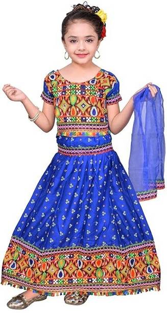TWINKLE TOTS Indi Baby Girls Lehenga Choli Ethnic Wear Printed Ghagra, Choli, Dupatta Set
