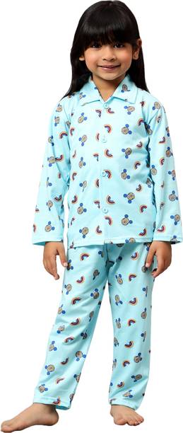 MMSTOR Kids Nightwear Baby Boys & Baby Girls Printed Cotton