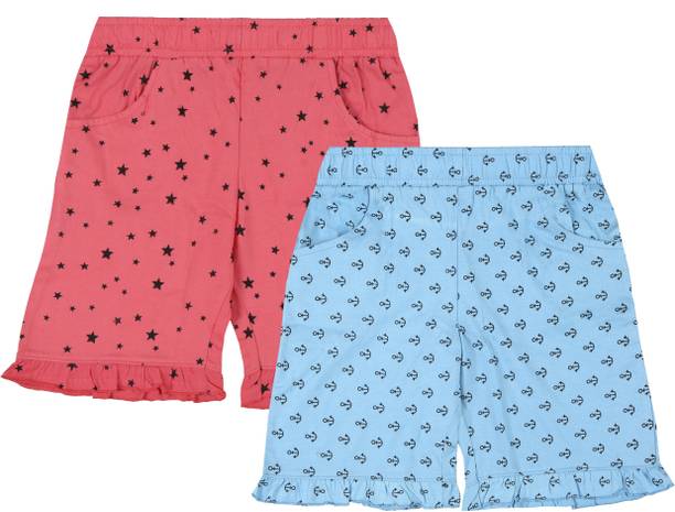Short For Girls Casual Printed Cotton Blend