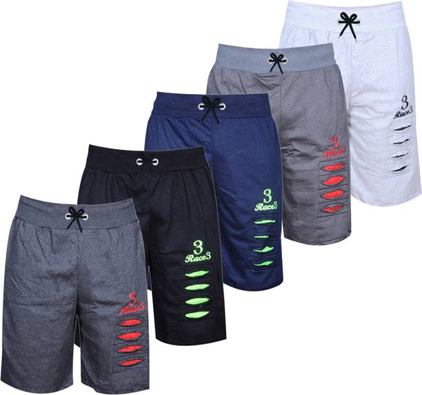 CUTE TREND Short For Boys Casual Self Design Pure Cotton