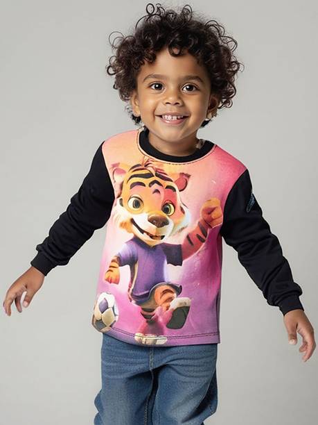 Hopscotch Boys Printed Cotton Blend Regular T Shirt