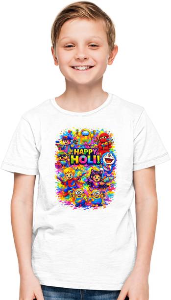 Printabulous Boys & Girls Cartoon, Graphic Print Polyester Regular T Shirt