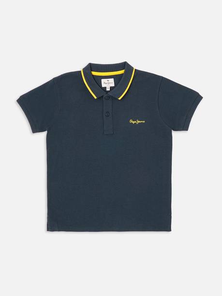 Pepe Jeans Boys Solid Cotton Blend Regular T Shirt