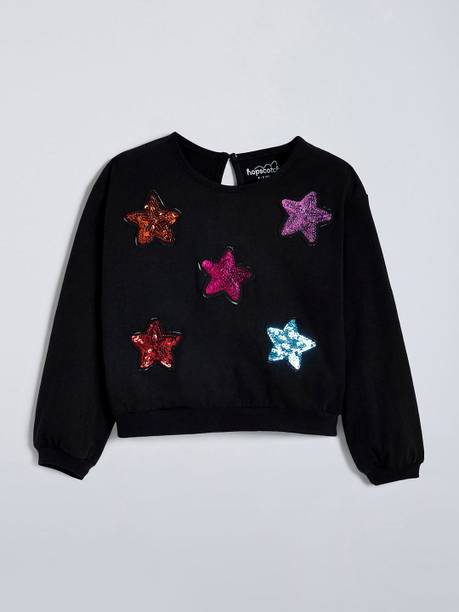 Hopscotch Girls Printed Cotton Blend Regular T Shirt