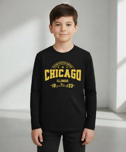 PROVOGUE Boys Printed Pure Cotton Regular T Shirt
