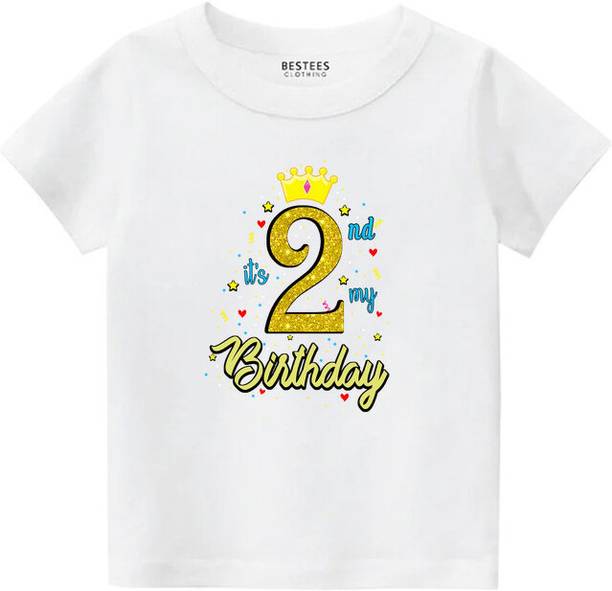 BESTEESCLOTHING Boys Typography, Printed Pure Cotton Regular T Shirt
