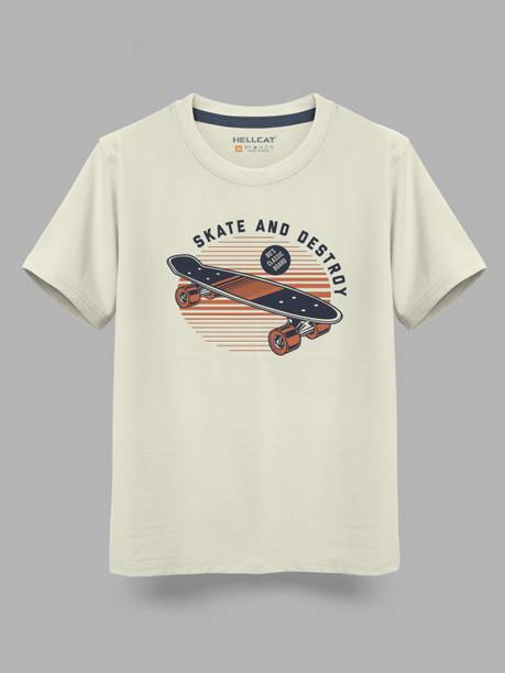Boys Typography Cotton Blend T Shirt