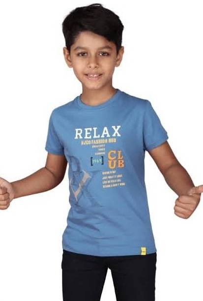 HSB Boys & Girls Graphic Print Pure Cotton Regular T Shirt