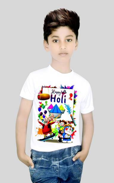 tifti Boys Typography, Graphic Print Polycotton Regular T Shirt
