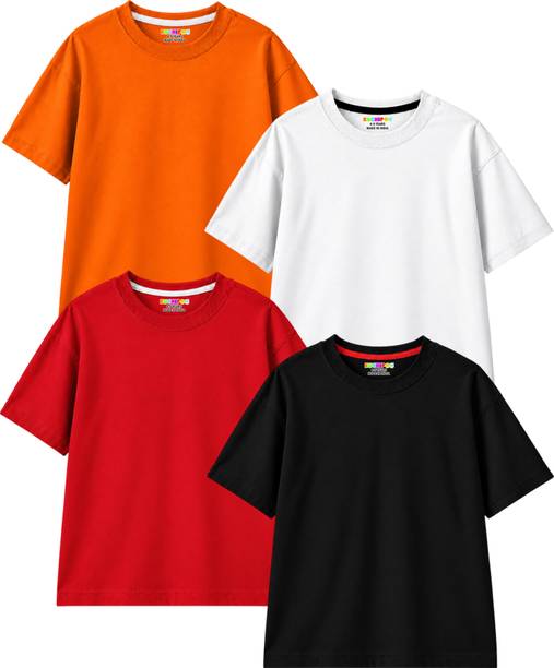 Kuchipoo Boys Solid Pure Cotton Regular T Shirt