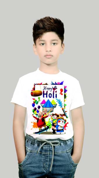 tifti Boys Typography, Graphic Print Polycotton Regular T Shirt