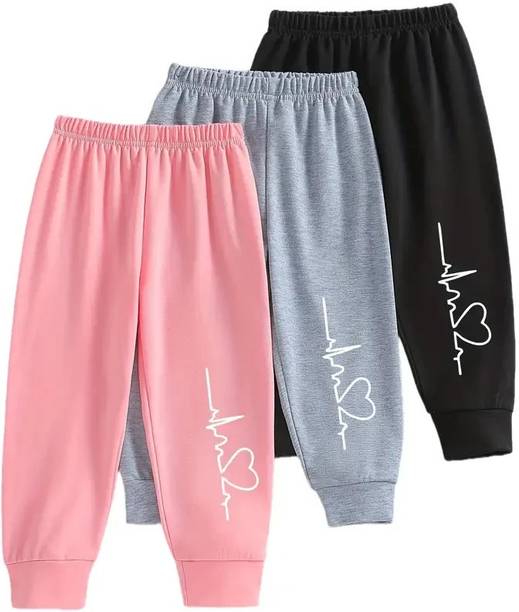 Knit Vey Track Pant For Girls (Multicolor, Pack of 3)