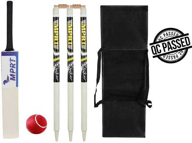 MPRT Sticker Wooden Cricket Kit Bat Size 3 For Age Group 5-7 Cricket Kit Cricket Kit