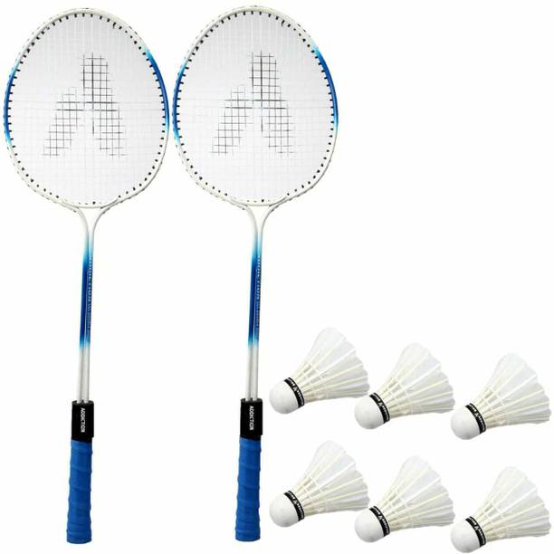 house of common Badminton racket set of 2 Multicolor Strung Badminton Racquet