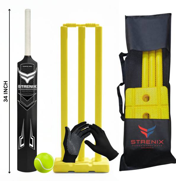STRENIX Complete Cricket Kit (1 Bat,1 Ball,1 Bag,1Glove...