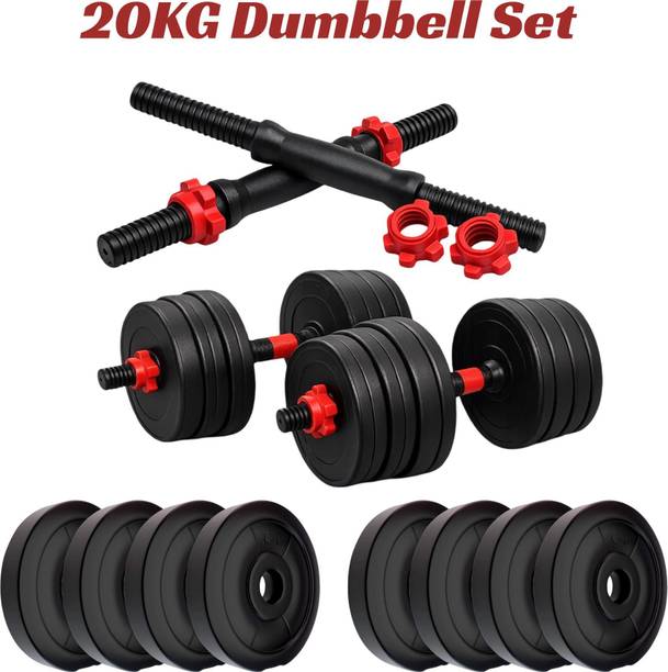 DCS Pro 20KG Adjustable Dumbbell+Pvc Weight Plate Home Gym Combo Set Adjustable Dumbbell