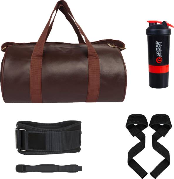 Greeture Gym Combo: Gym Duffle Bag, Deadlifting Belt, Straps, and Spider Shaker Gym & Fitness Kit