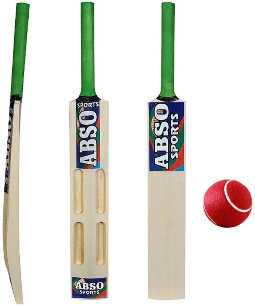 abso Stylish Wooden Cricket Bat and Ball With 4 SCOOP Design Age 13-14 years Size 6 Cricket Kit