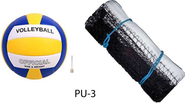 Y2M Best Quality Volleyball With Nylon Net PU -3 Volleyball Kit
