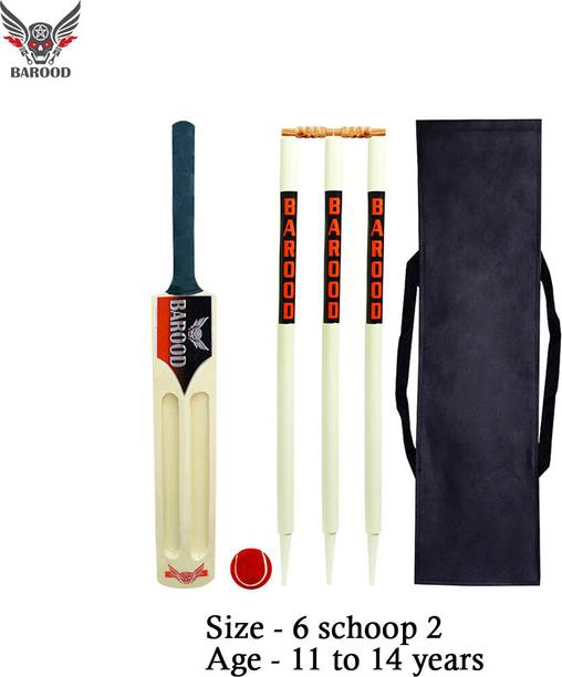 BAROOD Cricket kit 1bat,1ball,1cover,2bails,3stumps size 6 schoop 2 Age(11 to 14)years Cricket Kit