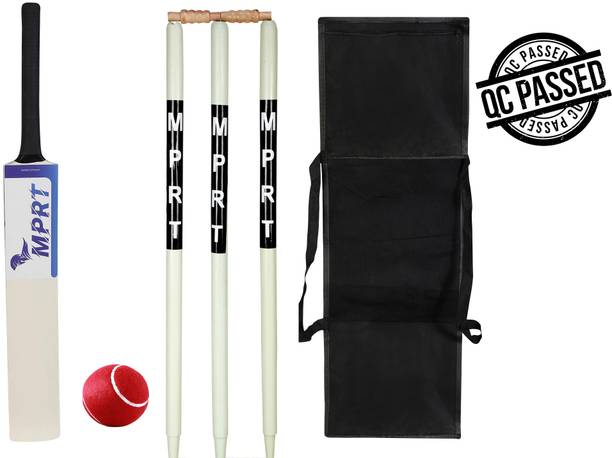 MPRT Fire Wooden Cricket Kit Bat Size 6 For Age Group 11-14 Cricket Kit Cricket Kit